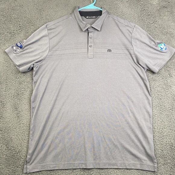 Travis Mathew Polo Shirt Mens XL Gray TM1MW450 Golf Embroidered Logos Pima Blend - Picture 1 of 11